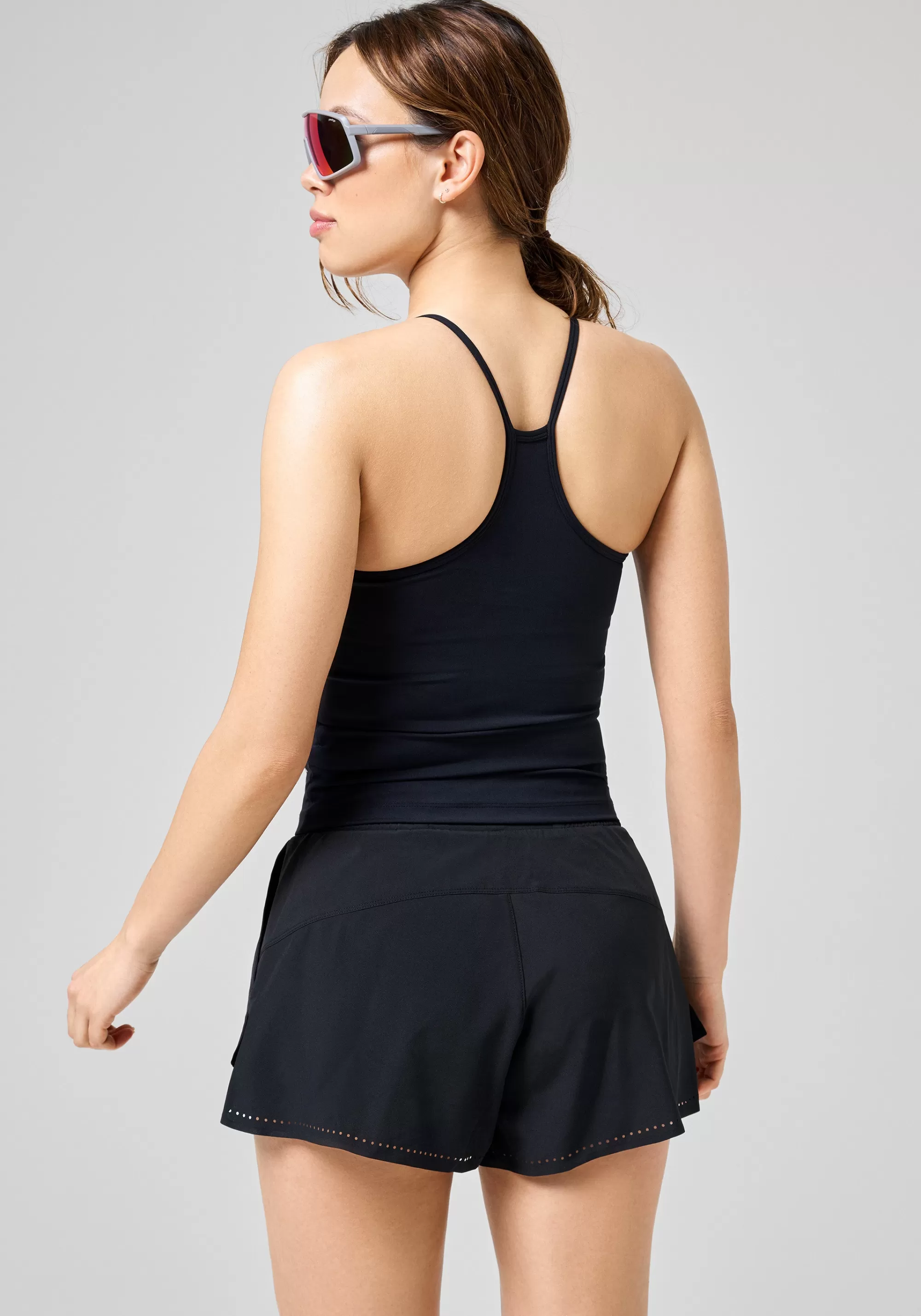 Casall Built-In-Bra Halterneck Tank - Black Outlet