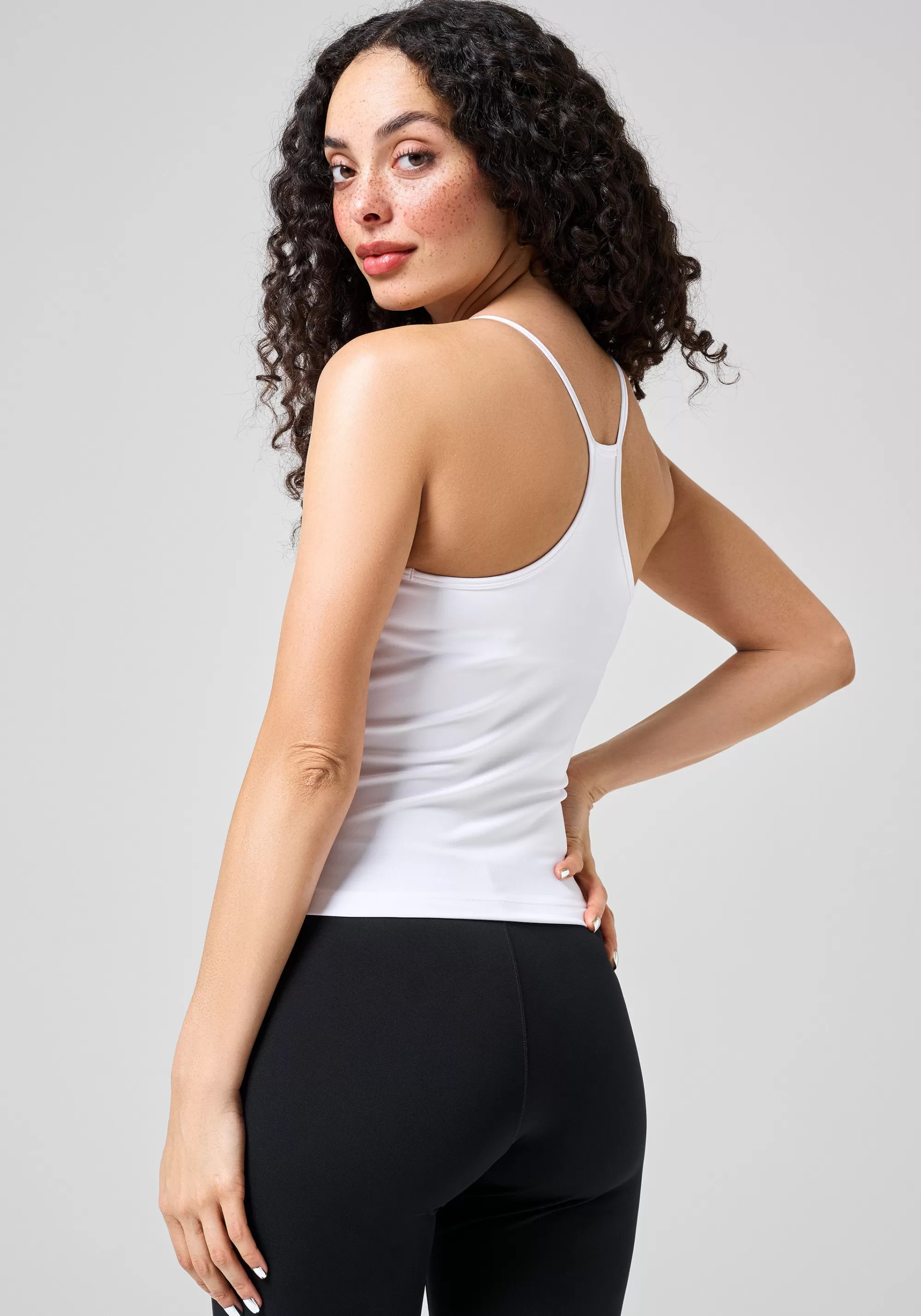 Casall Built-In-Bra Halterneck Tank - White Sale