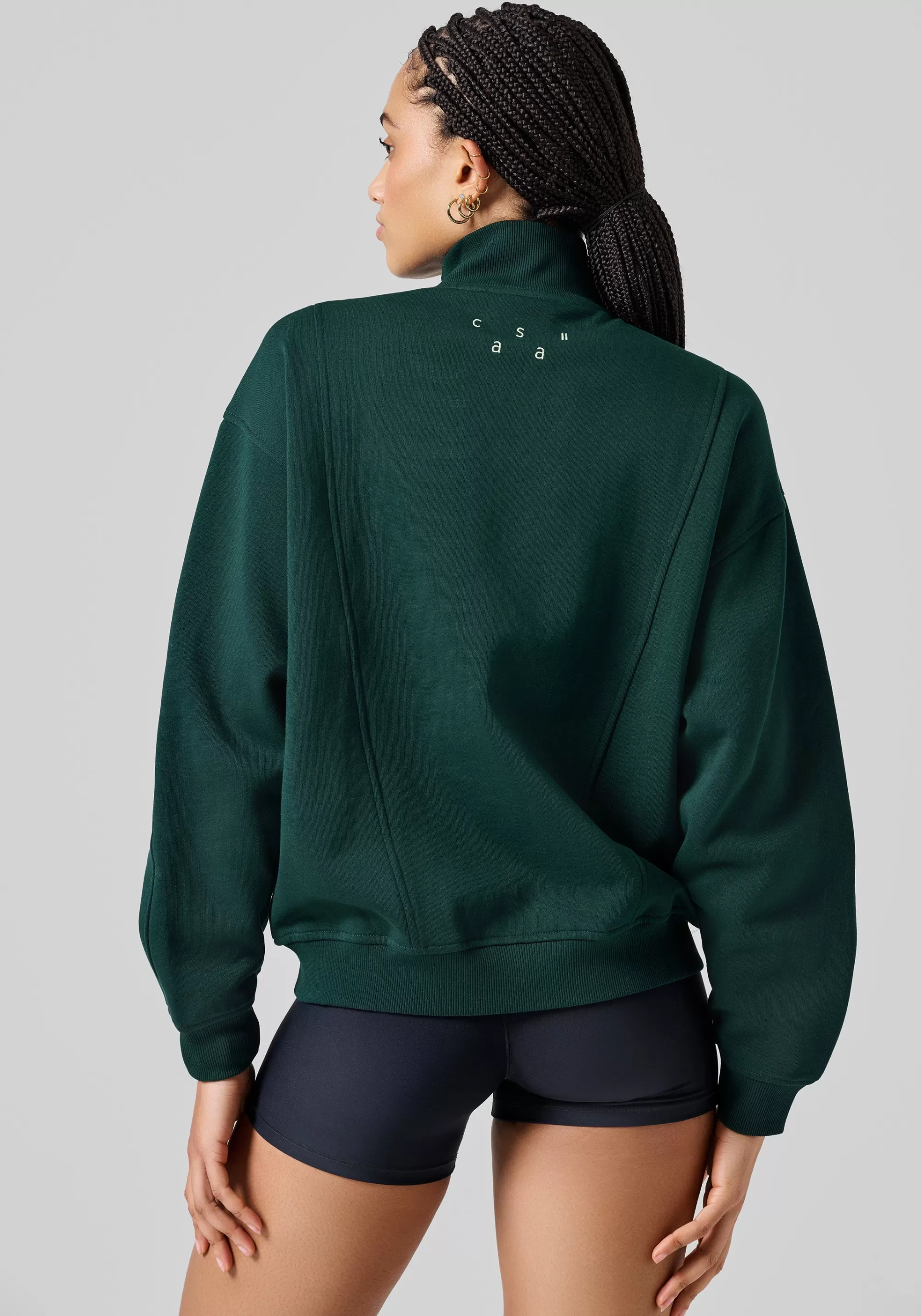 Casall Comfy Full Zip Sweater - Dark Pine Flash Sale