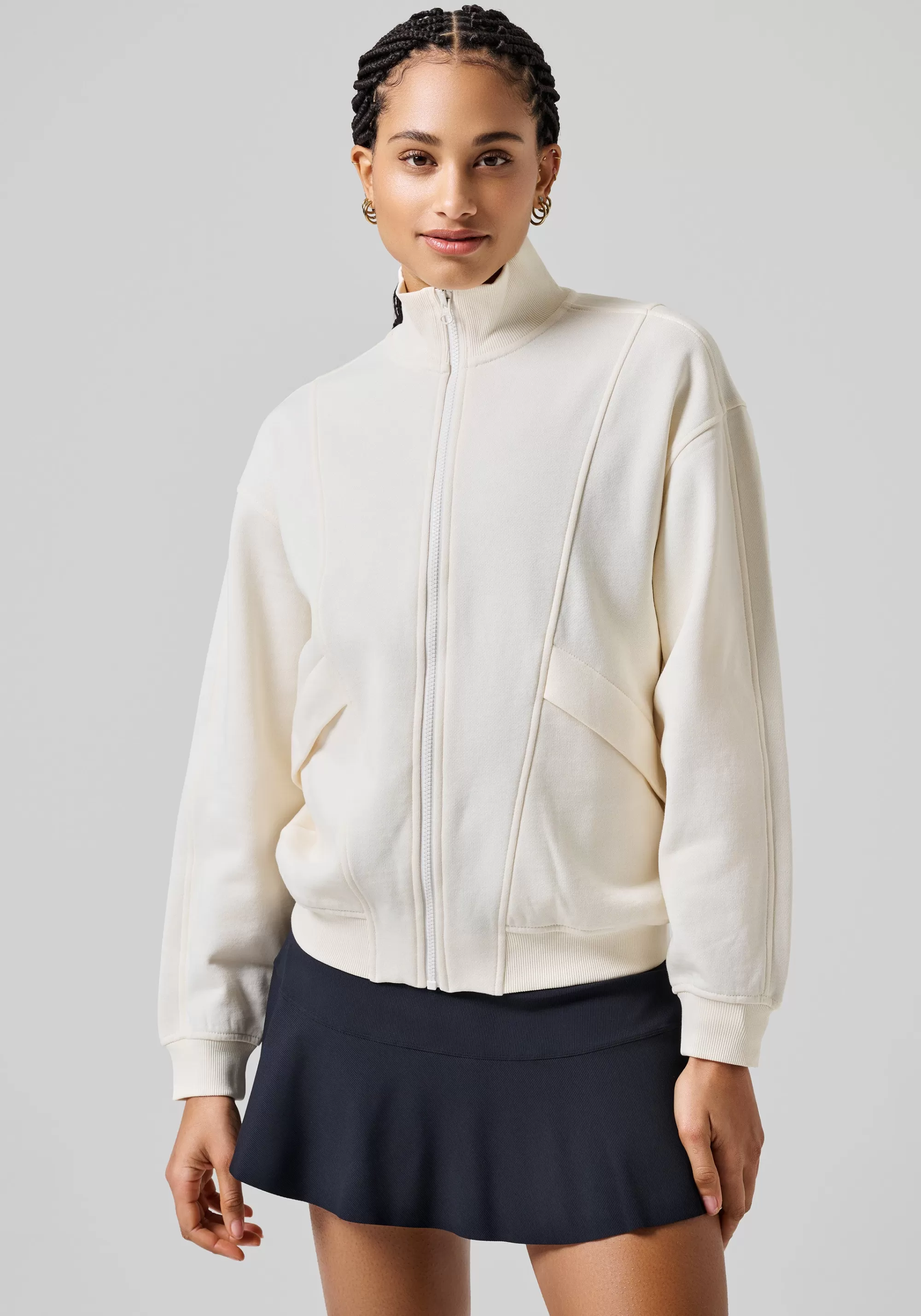 Casall Comfy Full Zip Sweater - Off White Flash Sale