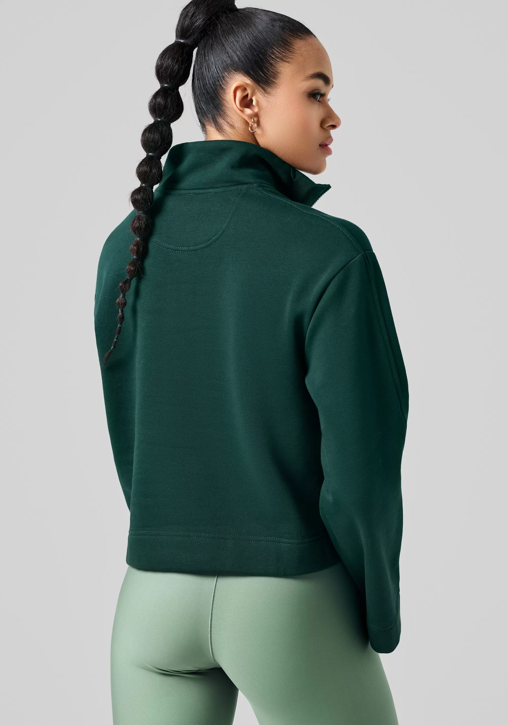 Casall Comfy Half Zip Sweater - Dark Pine Clearance