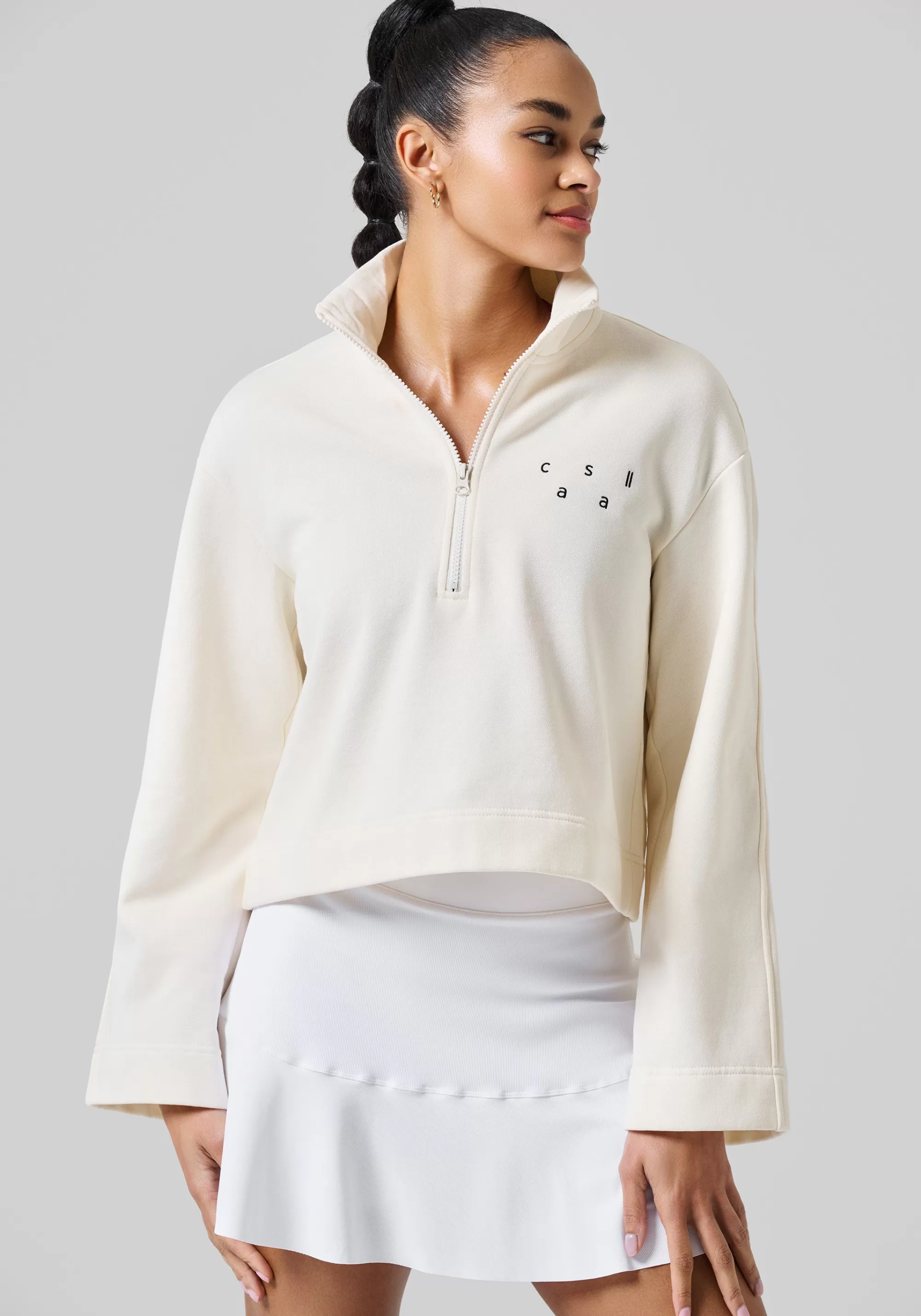 Casall Comfy Half Zip Sweater - Off White Best Sale