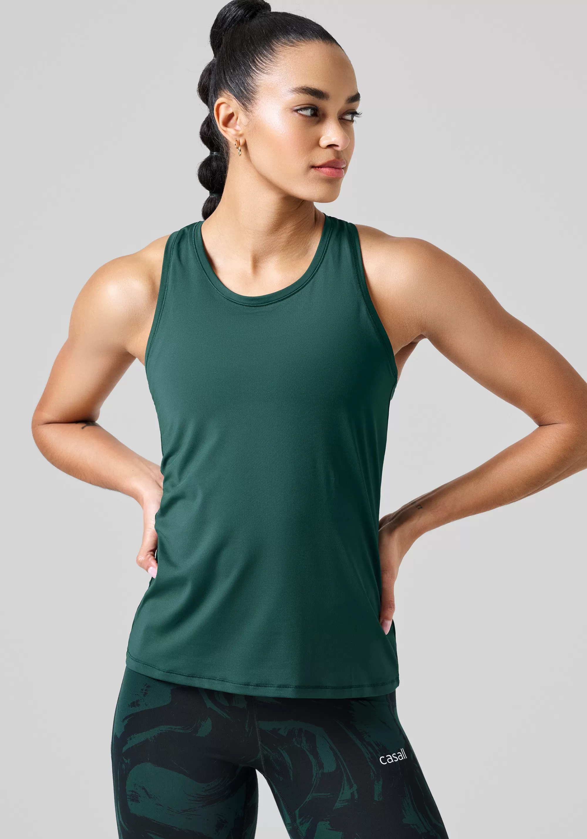 Casall Essential Racerback Tank - Dark Pine Sale