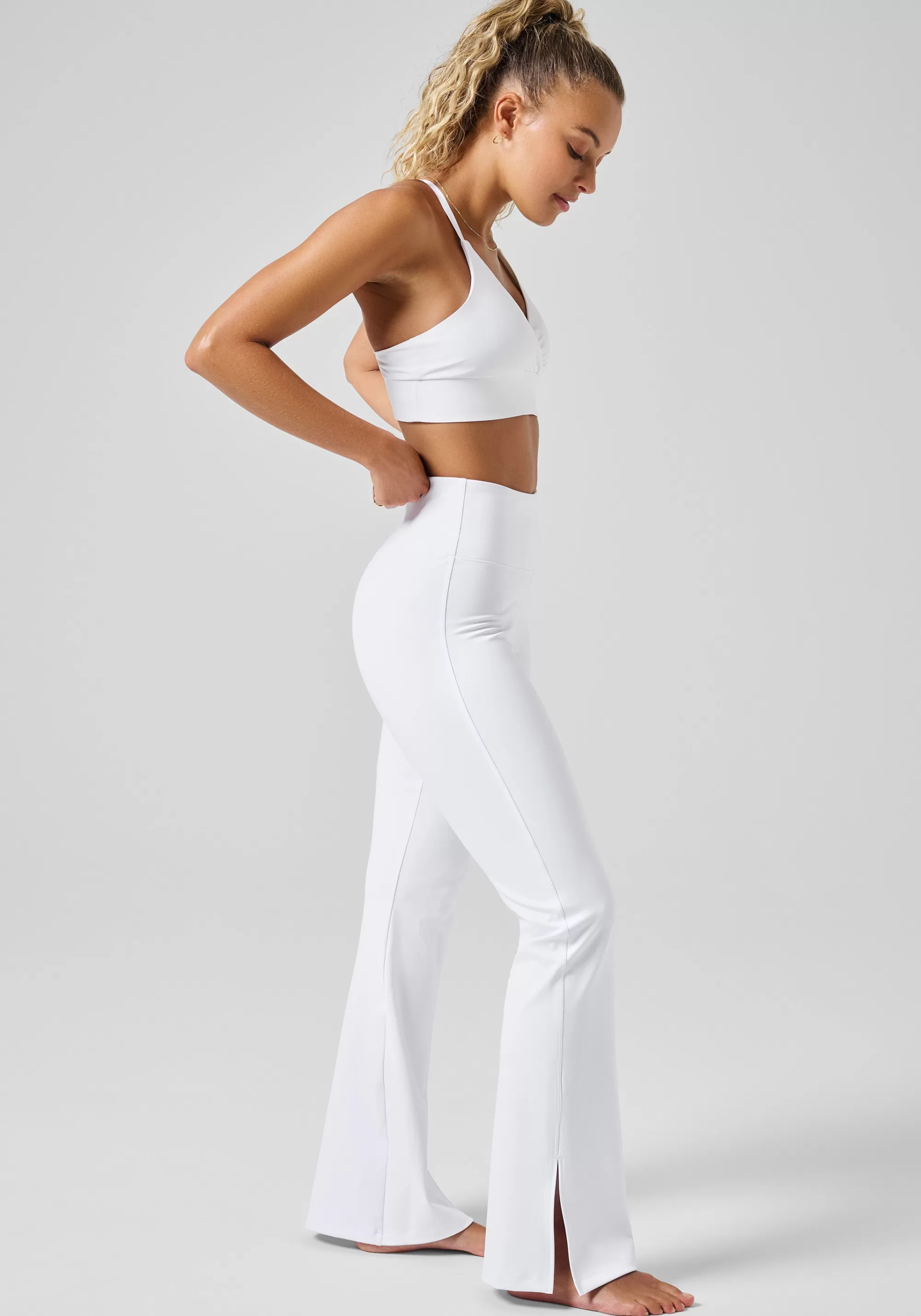 Casall Grace Flare Slit Pant - White Sale