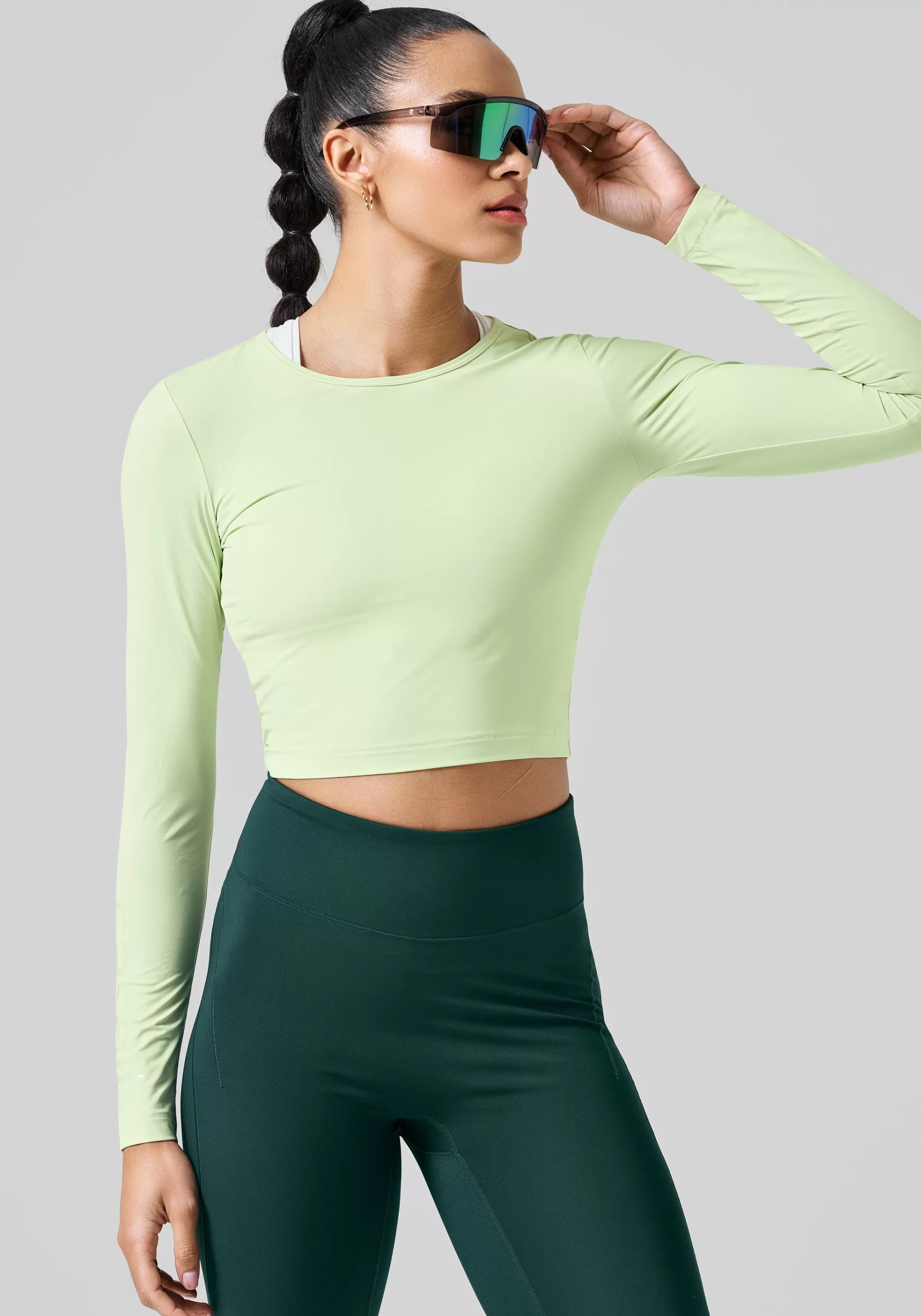 Casall Graphic Crop Long Sleeve - Cool Matcha Sale