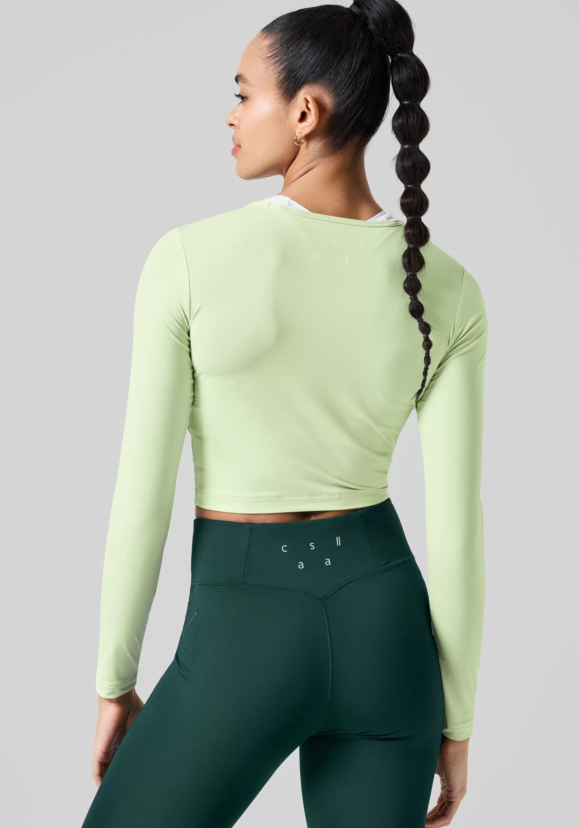 Casall Graphic Crop Long Sleeve - Cool Matcha Sale