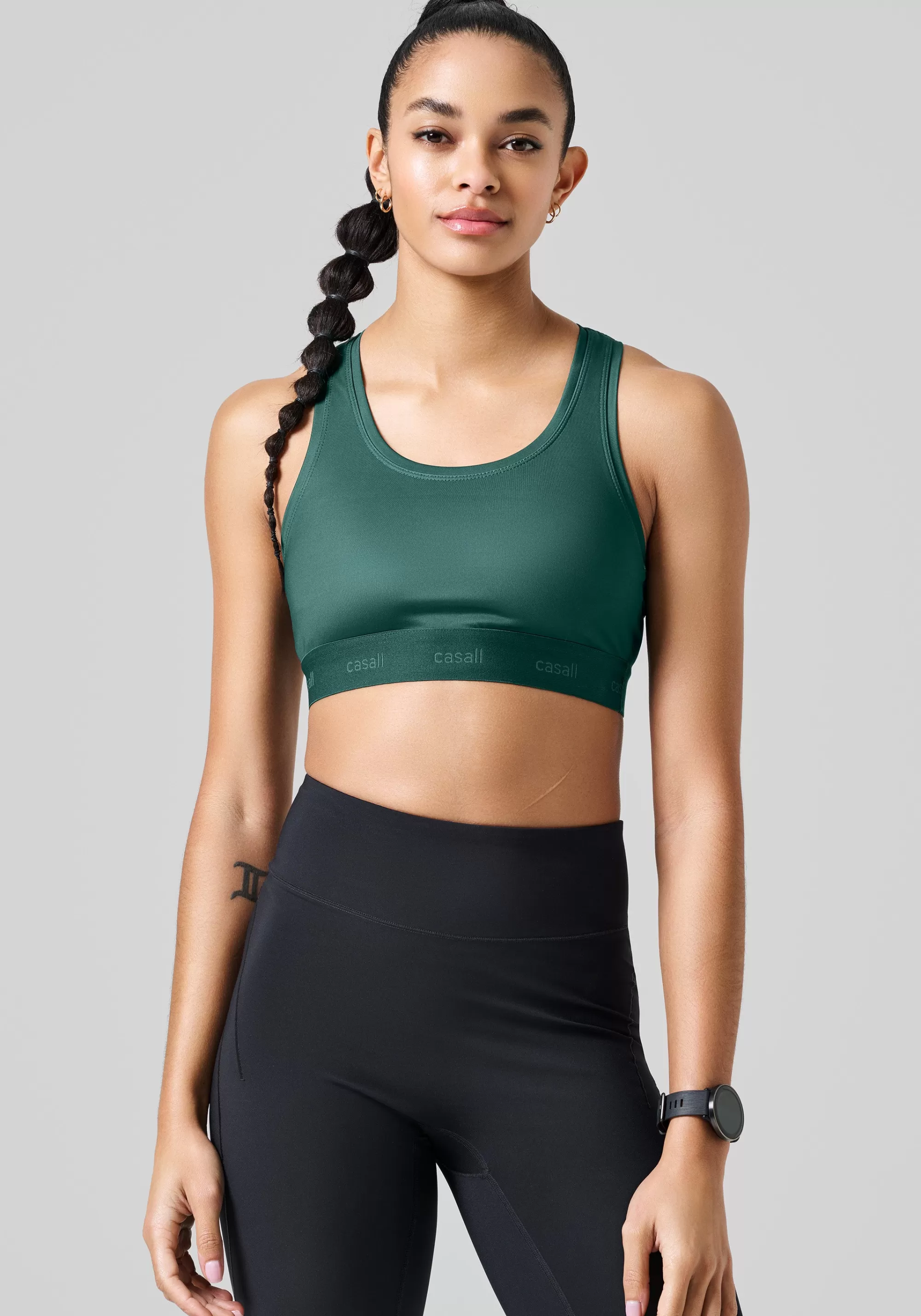 Casall Graphic Sports Bra - Dark Pine Best