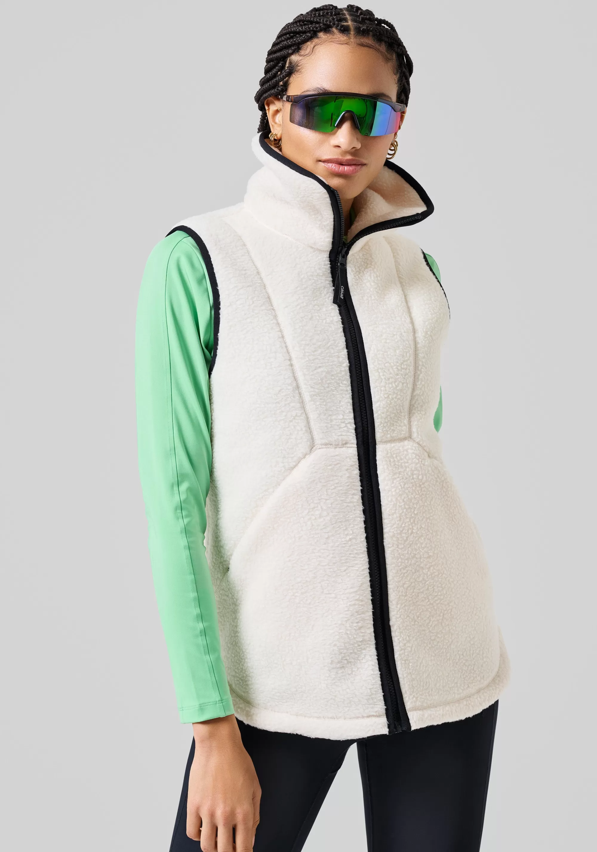 Casall High Collar Pile Vest - Off white Best