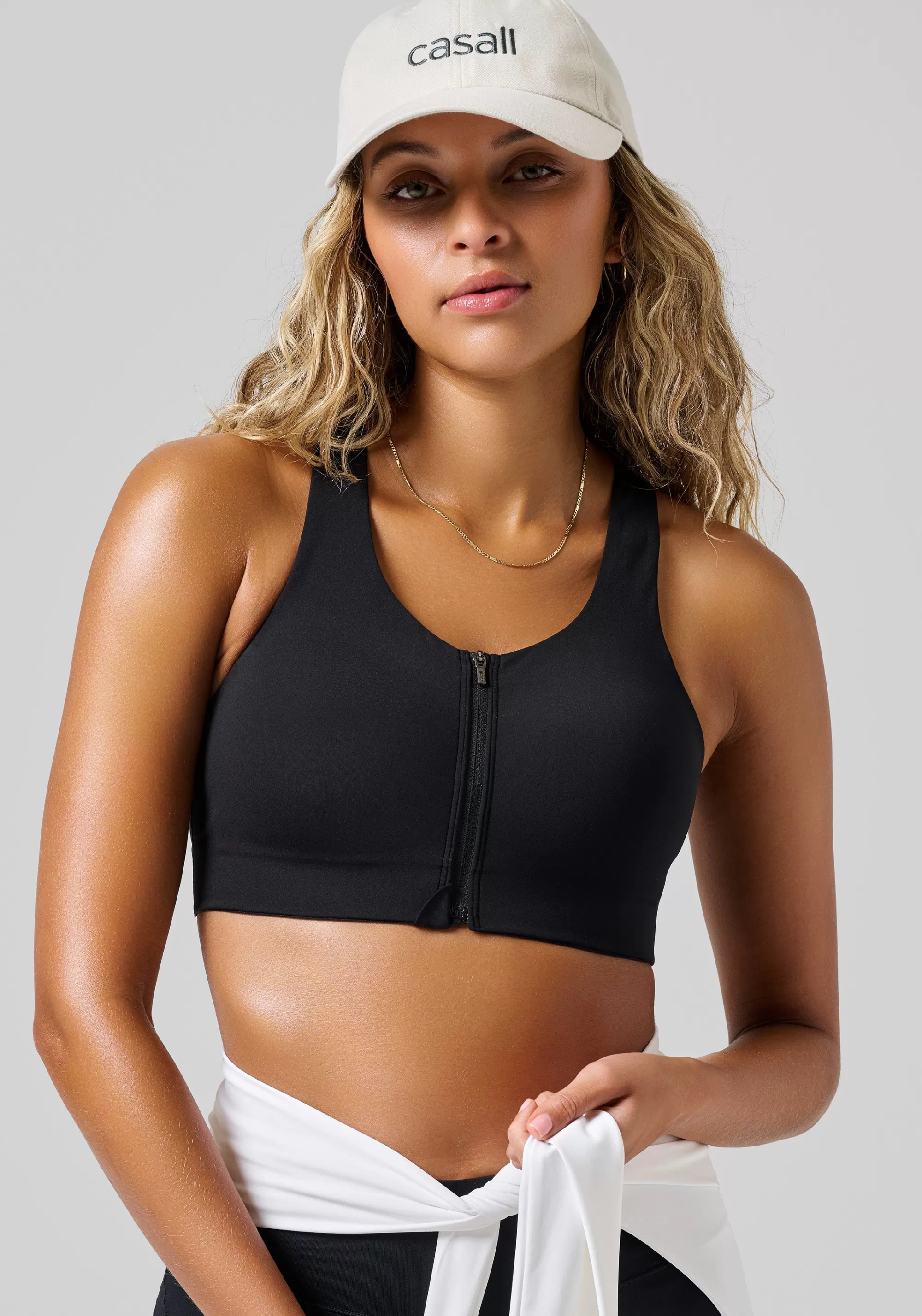 Casall Impact Zip Sports Bra - Black Cheap