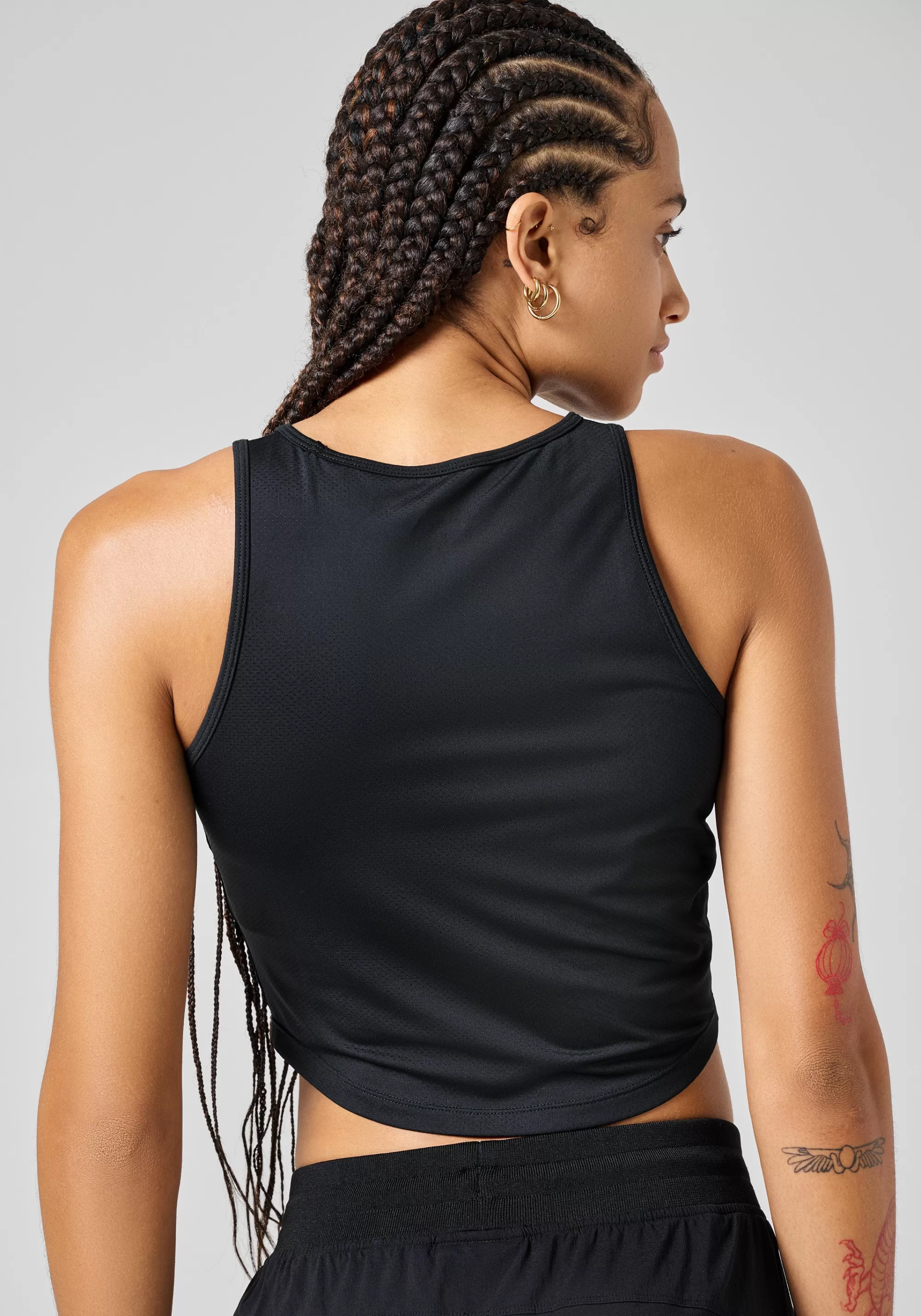 Casall Laser Mesh Crop Top - Black Flash Sale