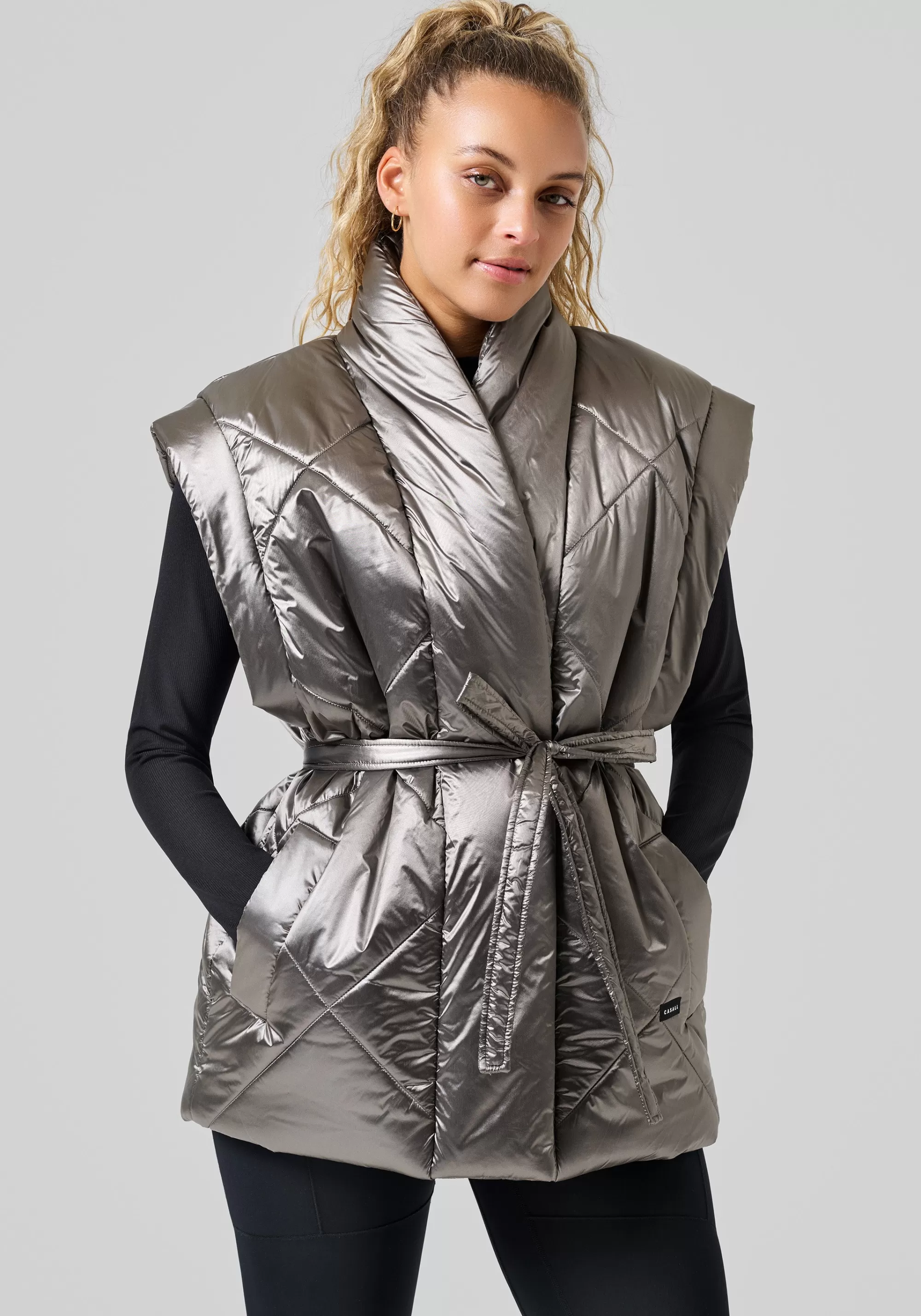 Casall Mellow Wrap Quilt Vest - Silver Fusion Best