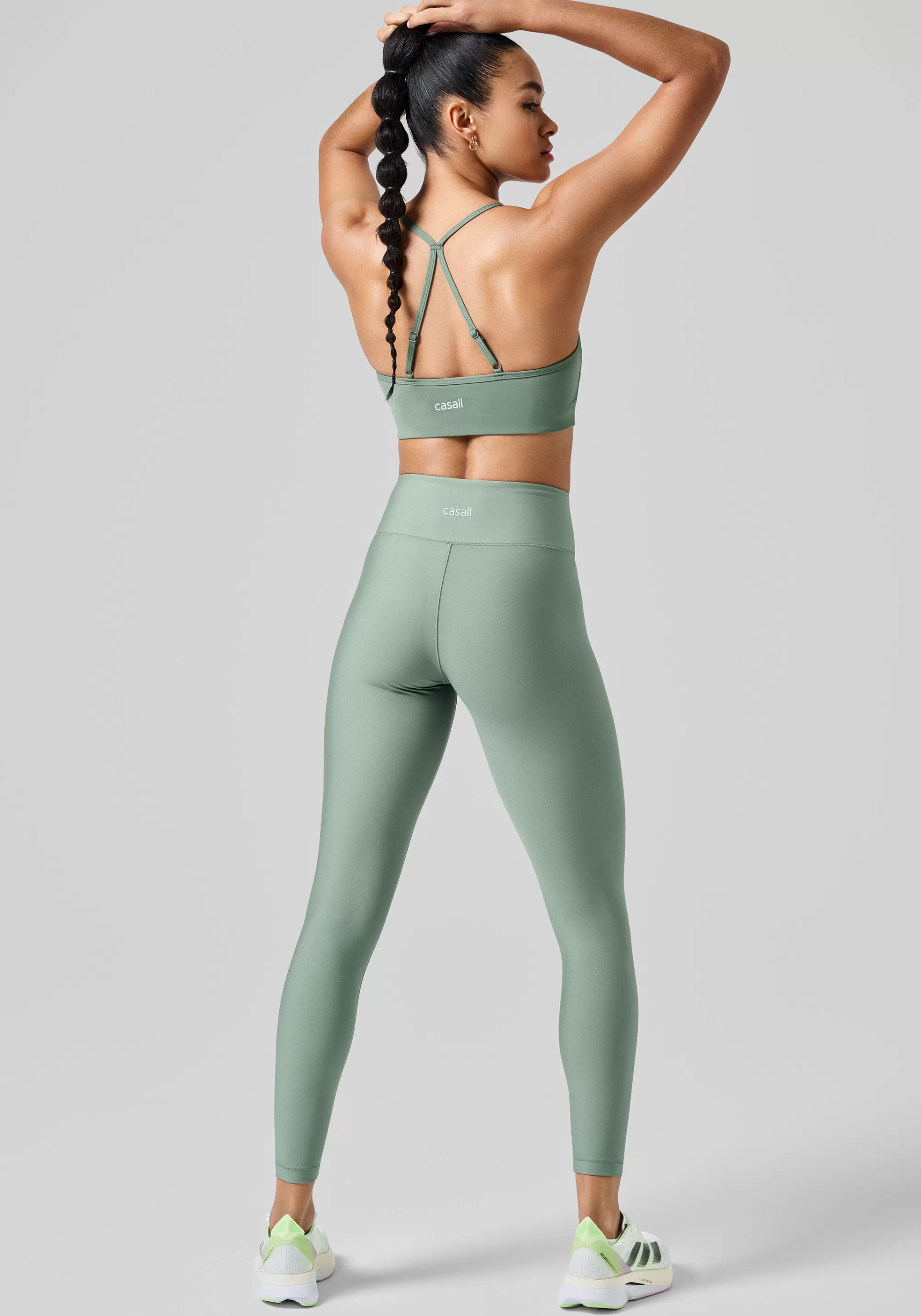 Casall Overlap High Waist Tights - Dusty Green Sale