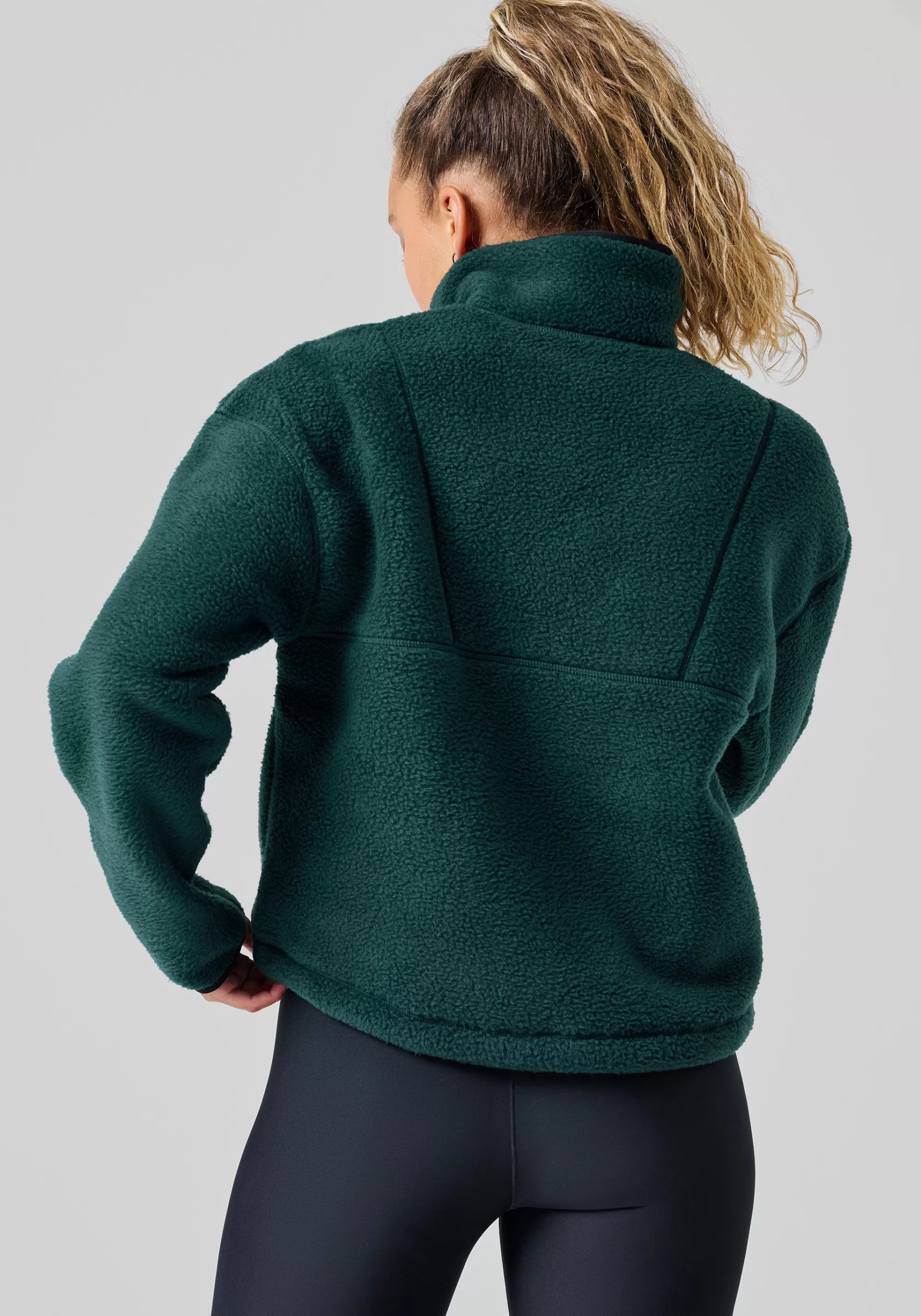 Casall Pile Half Zip - Dark Pine Online