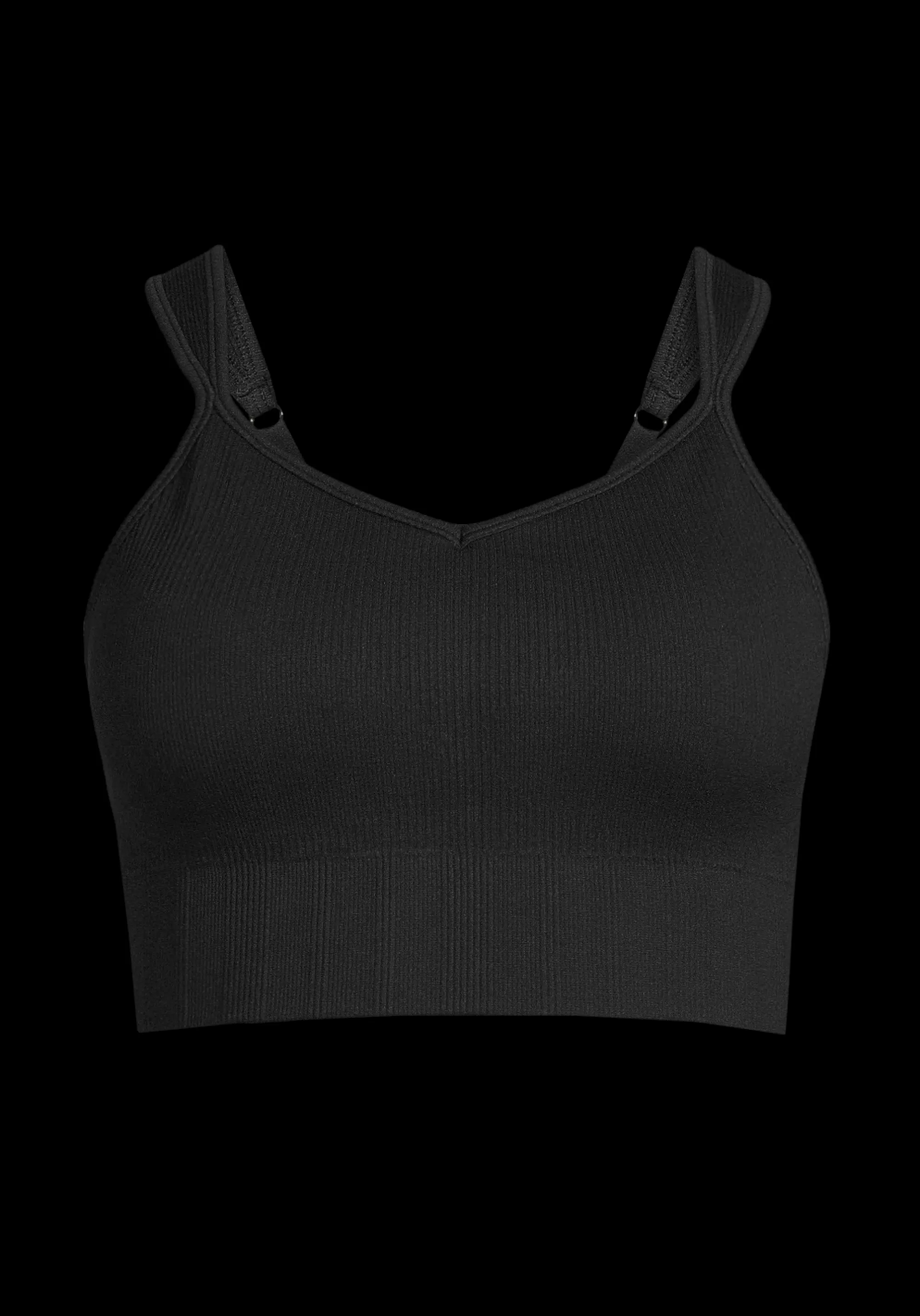 Casall Seamless Rib Padded Sports Bra - Black Cheap