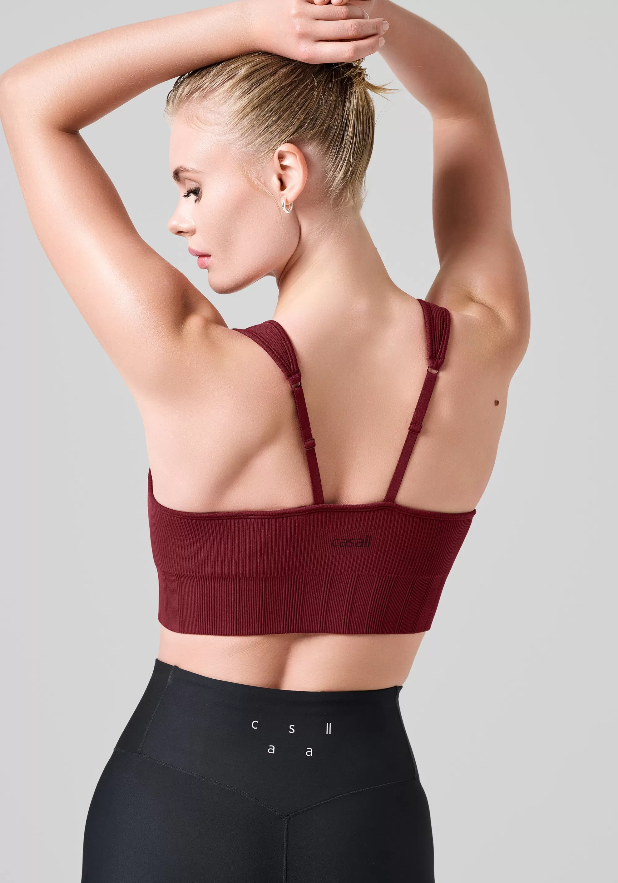 Casall Seamless Rib Padded Sports Bra - Evening Red Store