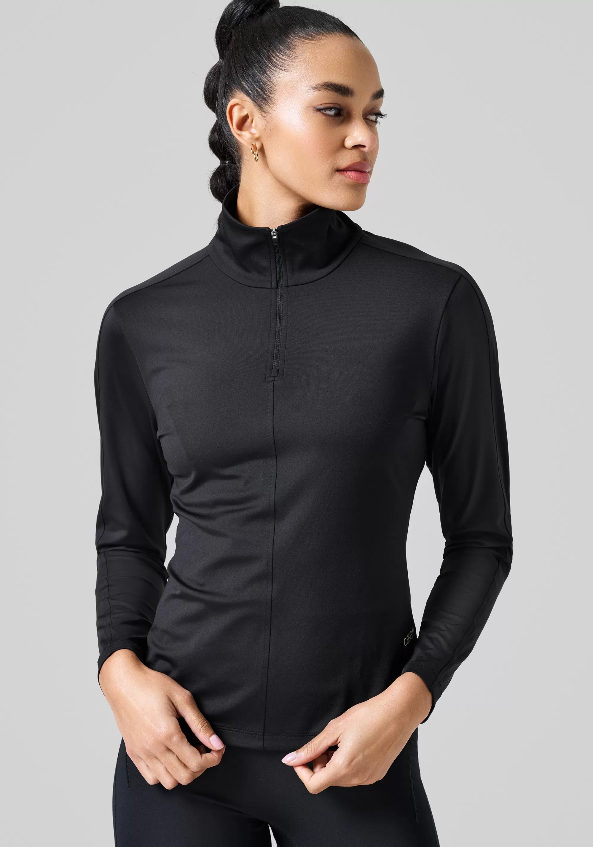 Casall Serene Half Zip Long Sleeve - Black Flash Sale