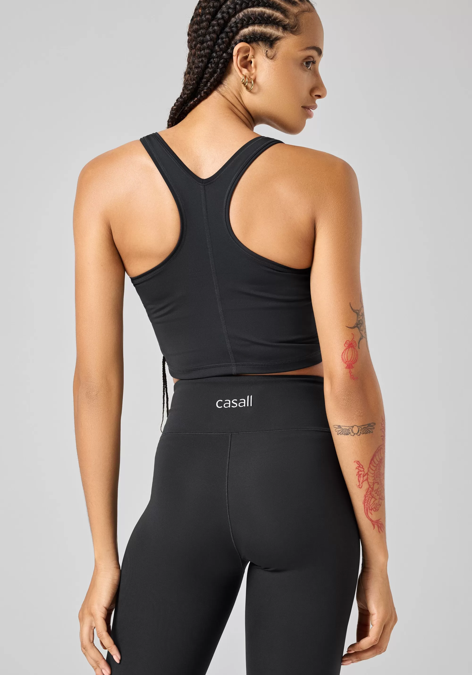 Casall Sharp Back Sport Top - Black New