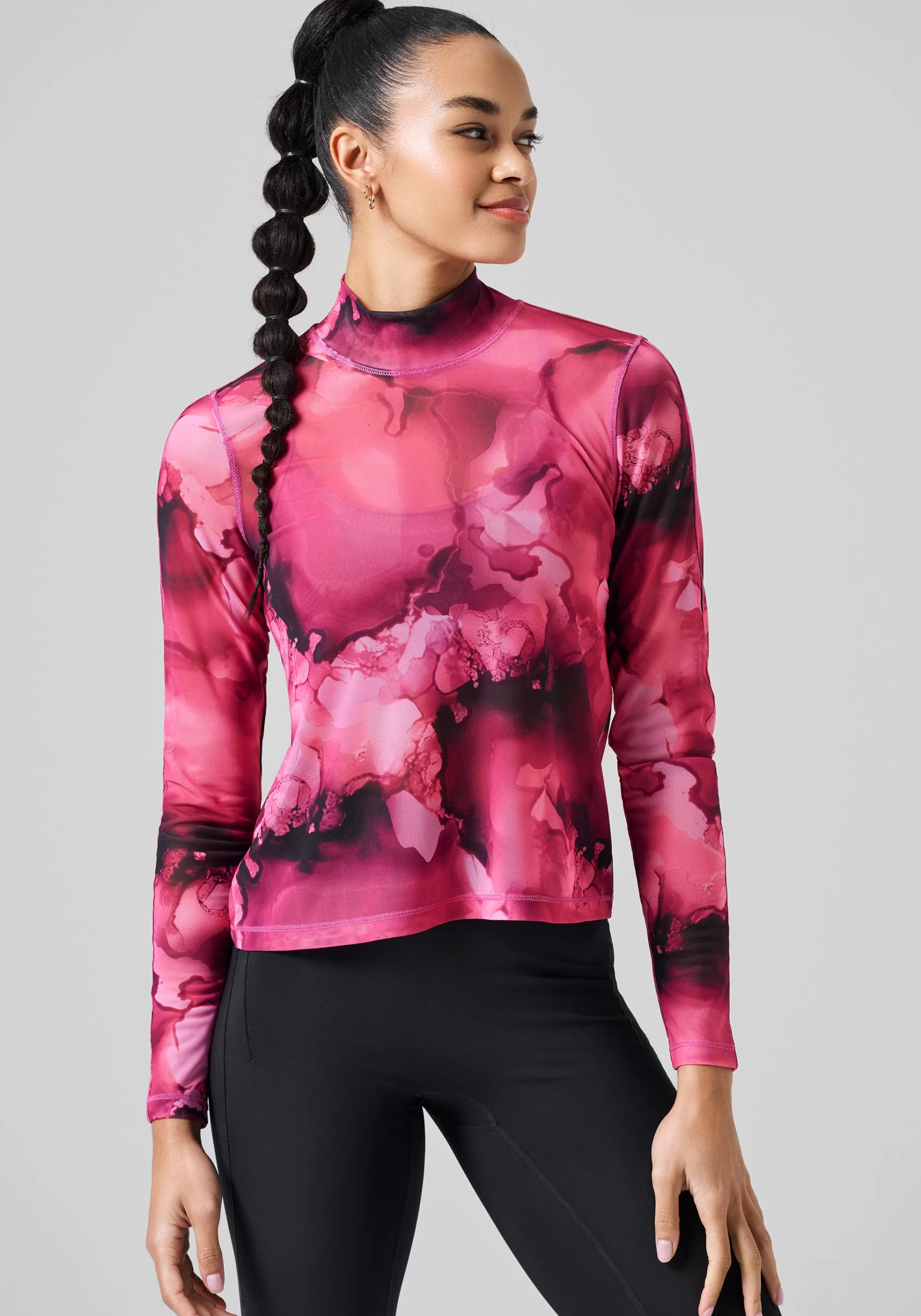 Casall Sheer Mock Neck Longsleeve - Ice Pink Sale