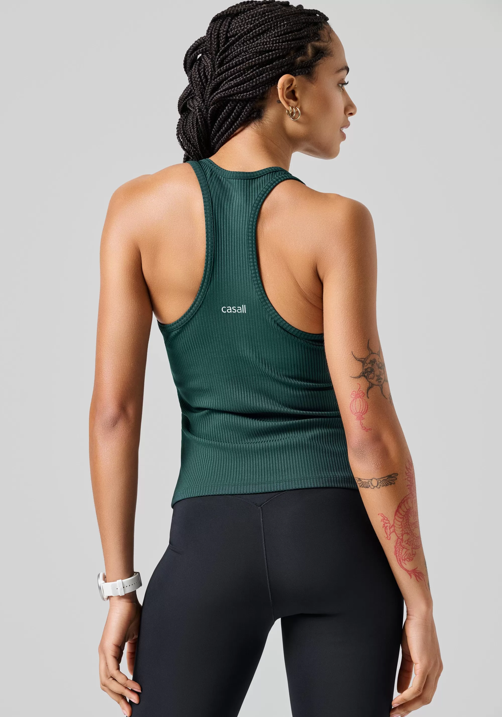 Casall Signified Rib Tank - Dark Pine Best