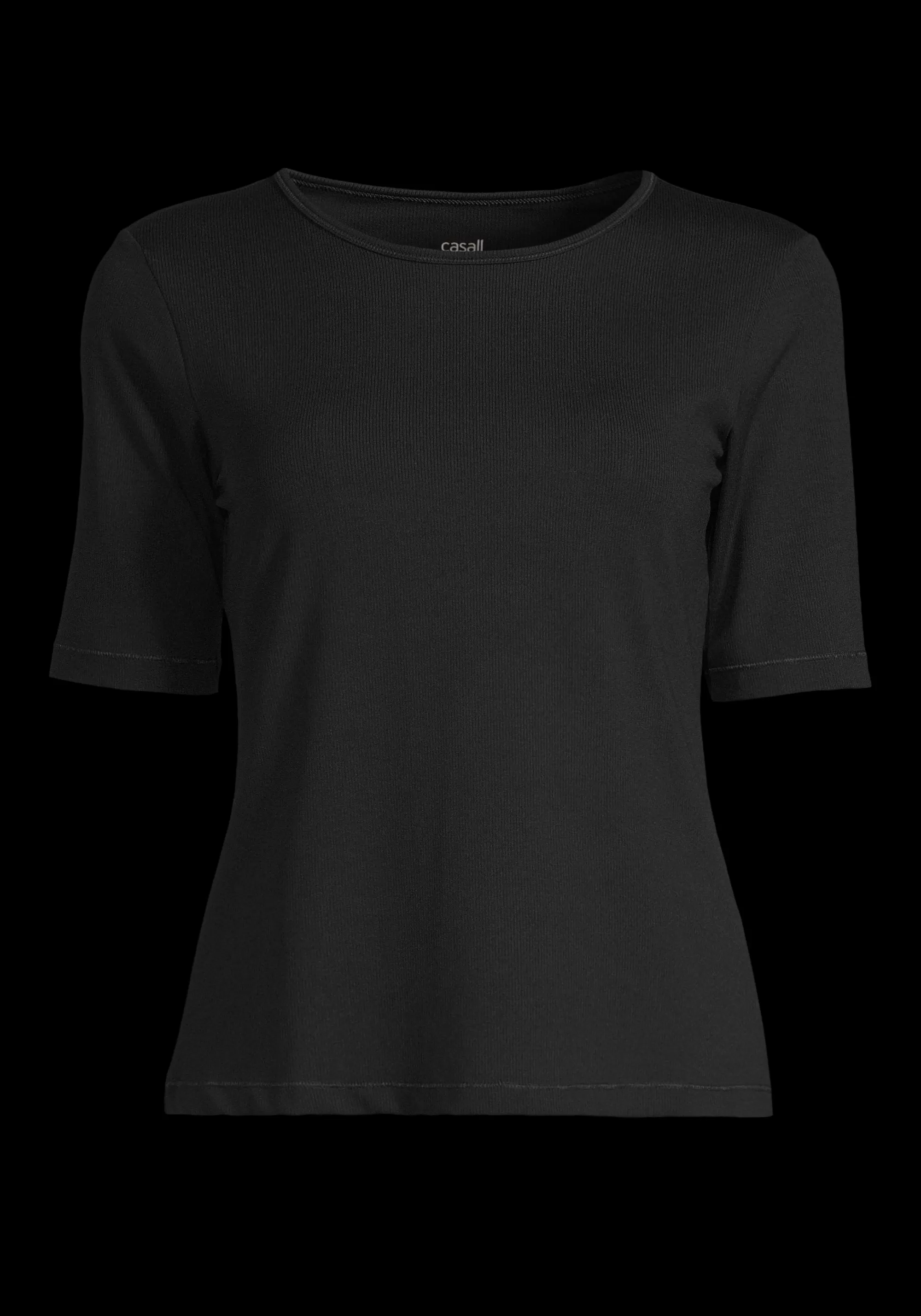 Casall Soft Rib Tee - Black Cheap