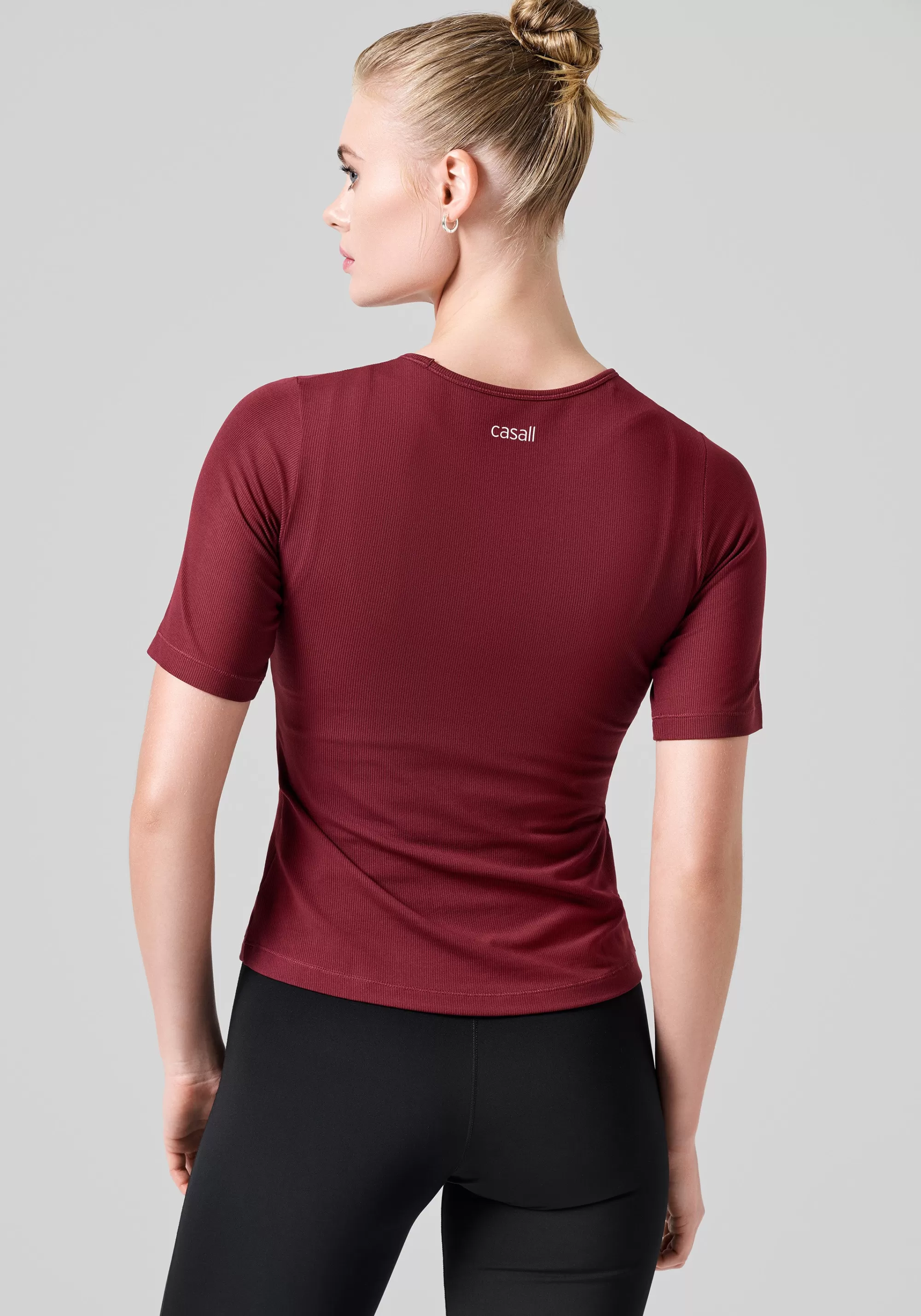 Casall Soft Rib Tee - Evening Red Online