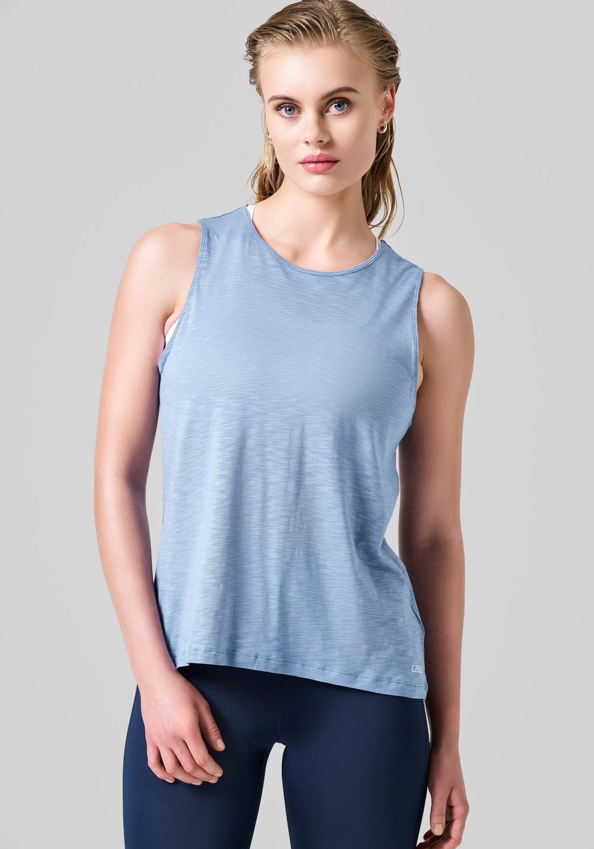 Casall Soft Texture Tank - Sense Blue Fashion