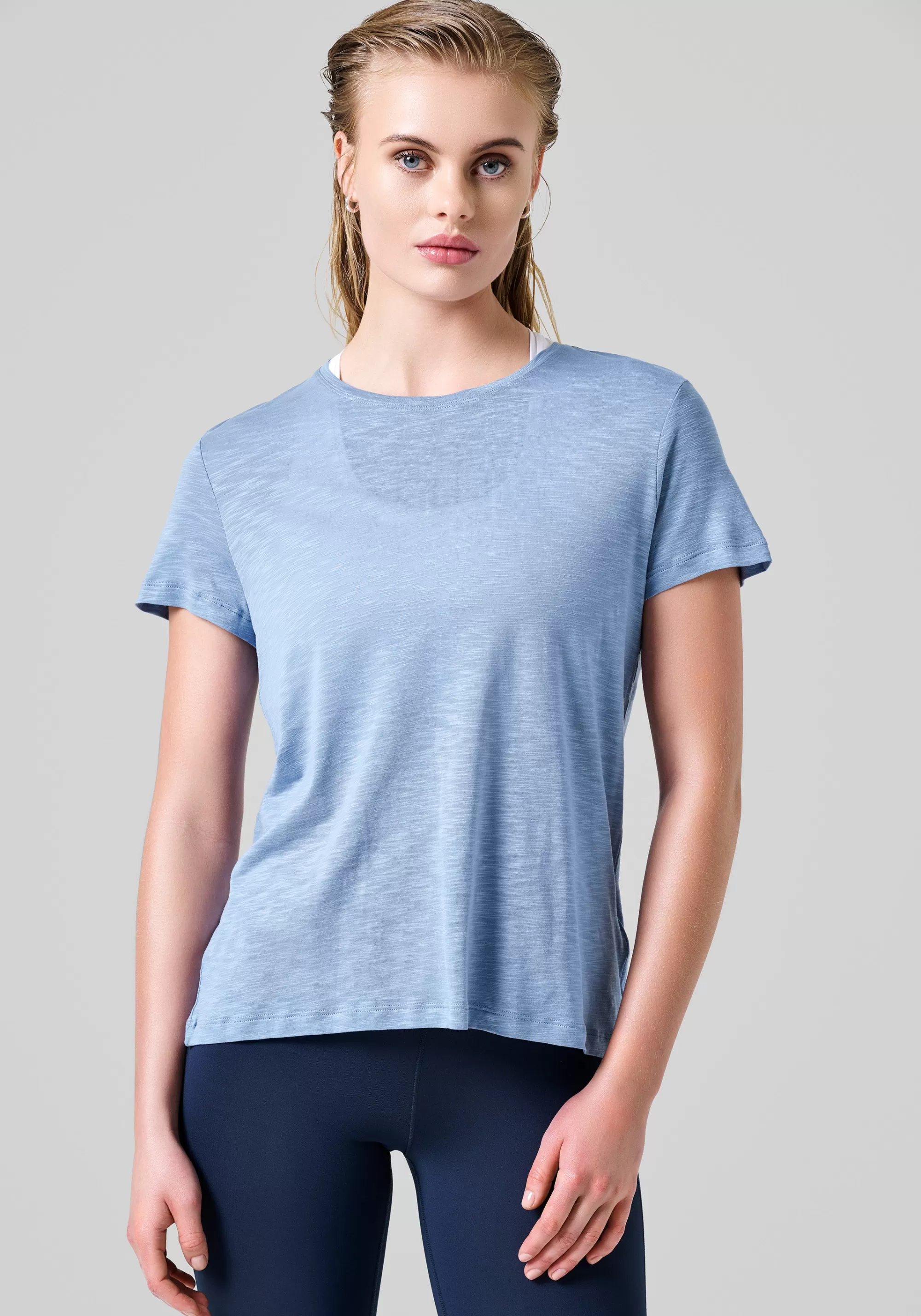 Casall Soft Texture Tee - Sense Blue Hot