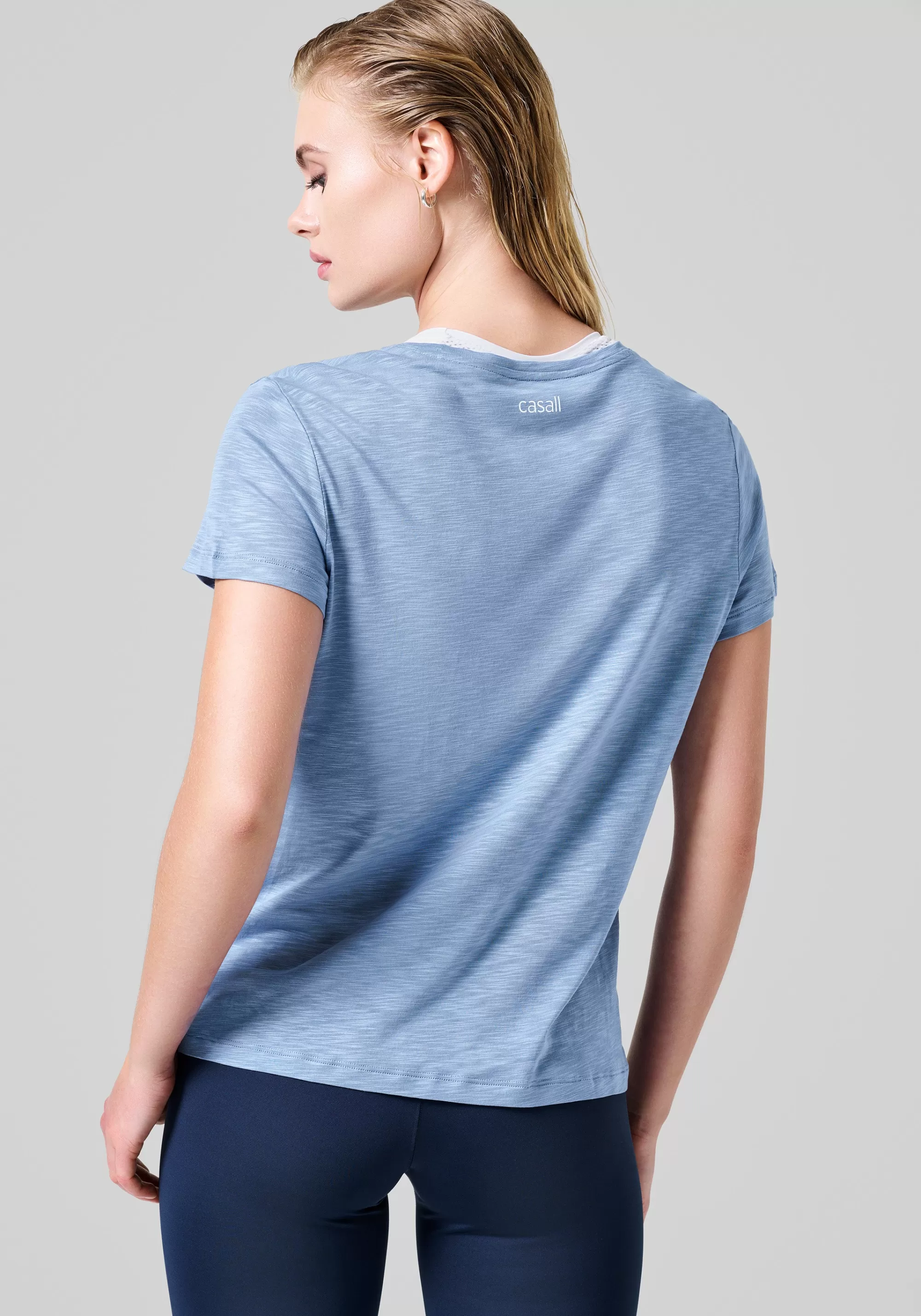 Casall Soft Texture Tee - Sense Blue Hot